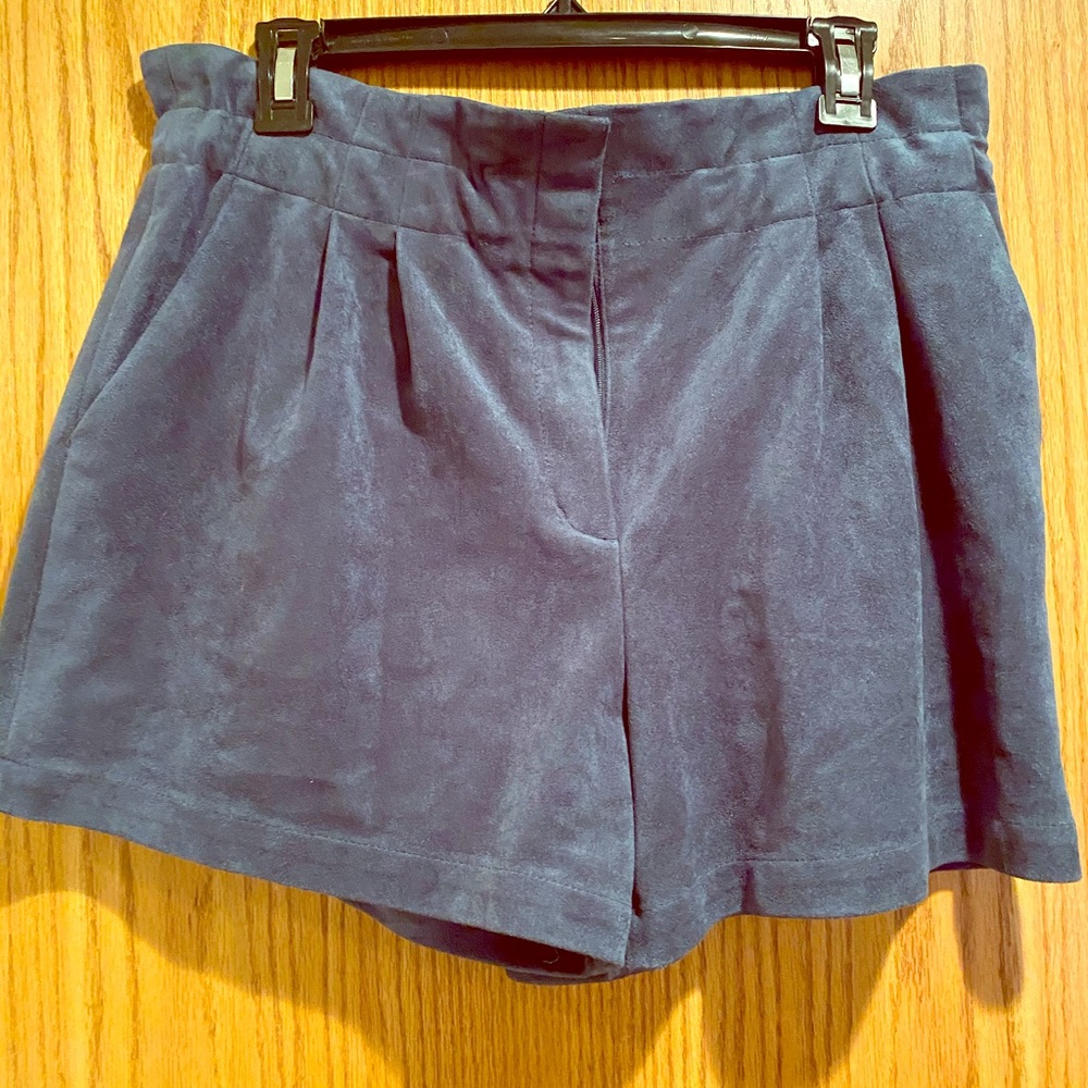 BCBG Maxazria faux suede teal shorts. EUC